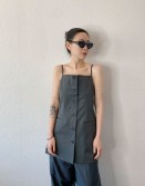 Grey Longline Button Up Top #250343